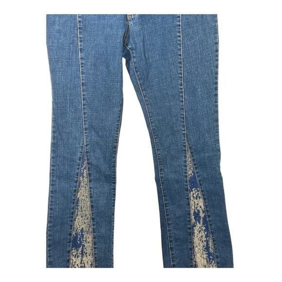 Rare Vintage Younique Y2K Embellished Velvet Flare Jeans | Low Rise | Size 13 - Picture 10 of 16